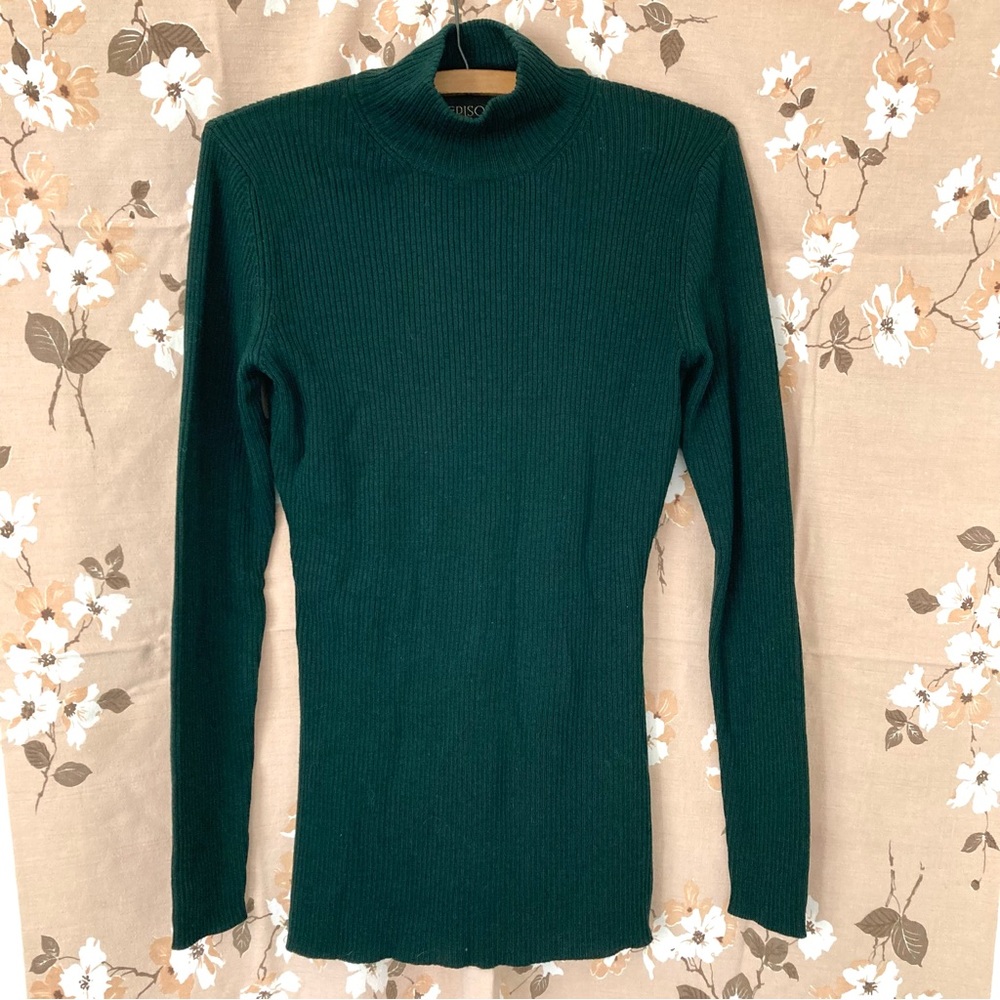 Episode Ribbed Mock-Turtleneck Sweater - Green, M